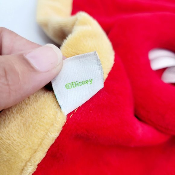Disney Baby Red Plush Winnie the Pooh Rattle Lovey Security Blanket Infant Toy - Picture 7 of 12